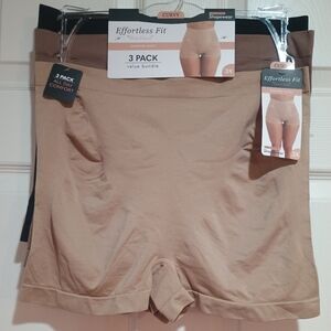 New Under Where? Effortless Fit Shapewear Shorts 3-Pack - Tan/ Black/ Brown 3X